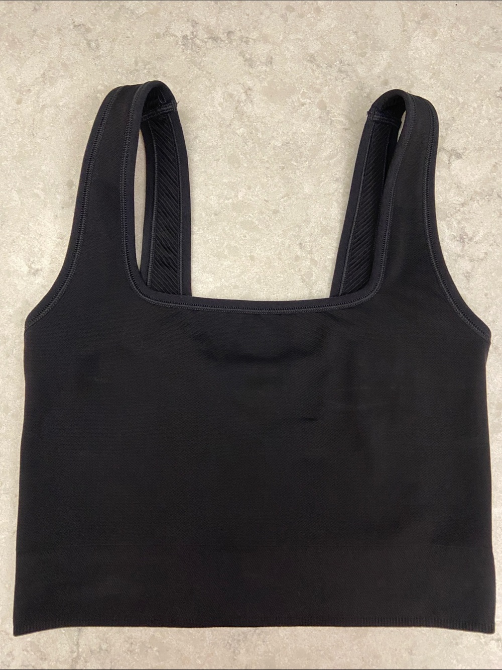 all in motion Black Ribbed Square-Neck Seamless Crop Tank. Size S - Picture 11 of 11